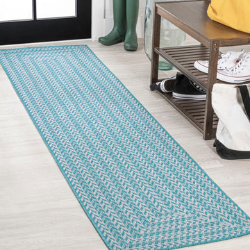 Chevron Modern Concentric Squares Indoor/outdoor Area Rug